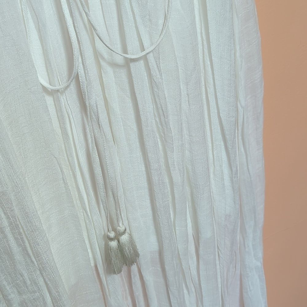 Aakaa Off White Surplice Maxi Dress L - Picture 4 of 11